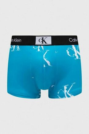 Boksarice Calvin Klein Underwear moški - modra. Boksarice iz kolekcije Calvin Klein Underwear. Model izdelan iz vzorčaste