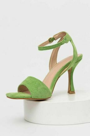 Sandali Answear Lab zelena barva - zelena. Sandali iz kolekcije Answear Lab. Model izdelan iz imitacije semiša. Model z mehkim