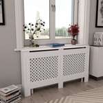 vidaXL Pokrov za radiator bel 152x19x81,5 cm MDF