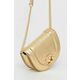 Usnjena torbica Pinko zlata barva, 101969 A1JG - zlata. Majhna torbica iz kolekcije Pinko. Model na zapenjanje, izdelan iz naravnega usnja.