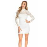 Amiatex Ženska obleka 74402, bela, UNIVERZáLNí
