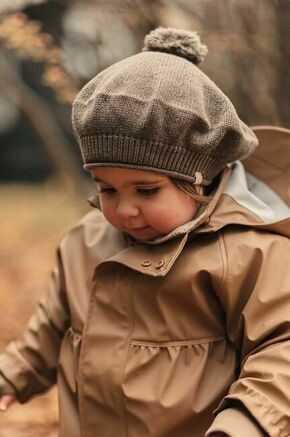 Otroška baretka That's mine rjava barva - rjava. Otroške baretka iz kolekcije That's mine. Model izdelan iz enobarvnega materiala.