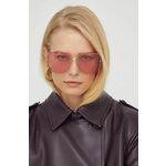 Sončna očala Alexander McQueen ženska, roza barva - roza. Sončna očala iz kolekcije Alexander McQueen. Model s toniranimi stekli in okvirji iz plastike. Ima filter UV 400.