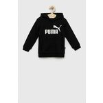 Otroški pulover Puma ESS Logo Hoodie TR G črna barva, s kapuco - črna. Otroški pulover s kapuco iz kolekcije Puma. Model izdelan iz pletenine s potiskom.