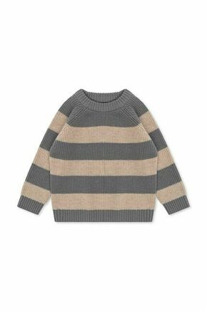 Otroški volneni pulover Konges Sløjd siva barva - siva. Otroške Pulover iz kolekcije Konges Sløjd. Model z okroglim izrezom