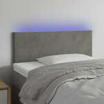 vidaXL LED posteljno vzglavje svetlo sivo 90x5x78/88 cm žamet