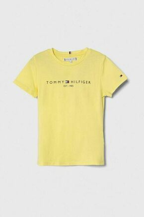 Otroška bombažna kratka majica Tommy Hilfiger - rumena. Otroške lahkotna kratka majica iz kolekcije Tommy Hilfiger. Model izdelan iz visokokakovostne pletenine
