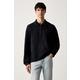 Levi's pulover moški z dodatkom volne BOULDER COLLARED HALF ZIP mornarsko modra 007W2