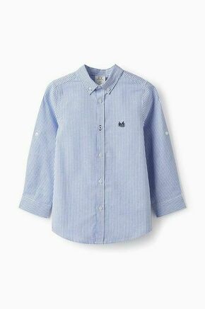 Otroška bombažna srajca zippy - modra. Otroški srajca iz kolekcije zippy. Model izdelan iz vzorčaste tkanine.