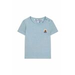 Otroška bombažna kratka majica Tartine et Chocolat - modra. Otroške kratka majica iz kolekcije Tartine et Chocolat. Model izdelan iz tanke, rahlo elastične pletenine.