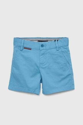 Otroške kratke hlače Tommy Hilfiger - modra. Otroški kratke hlače iz kolekcije Tommy Hilfiger. Model izdelan iz tkanine.