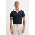 Karl Lagerfeld polo majica moška z bombažem mornarsko modra B2M46062