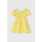 Otroška bombažna obleka zippy rumena barva - rumena. Otroški Lahkotna obleka iz kolekcije zippy. Model izdelan iz enobarvne tkanine. Model iz zračne bombažne tkanine.