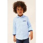 Otroška srajca Mayoral - modra. Otroška srajca iz kolekcije Mayoral. Model izdelan iz enobarvne tkanine.