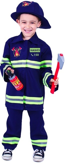 Otroški gasilski kostum s češkim tiskom (M)