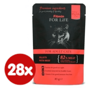 Fitmin mačja hrana v vrečki Cat pouch adult beef