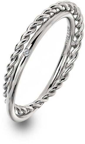 Hot Diamonds Luksuzen srebrni prstan s pravim diamantom Jasmine DR210 (Obseg 53 mm) srebro 925/1000