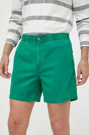 Bombažne kratke hlače Polo Ralph Lauren zelena barva - zelena. Kratke hlače iz kolekcije Polo Ralph Lauren. Model izdelan iz gladke tkanine. Model iz izjemno udobne bombažne tkanine.