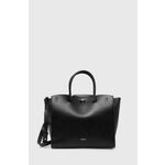 Usnjena torbica Furla črna barva, WB01290 BX0053 O6000 - črna. Velika torbica iz kolekcije Furla. Model na zapenjanje, izdelan iz naravnega usnja.
