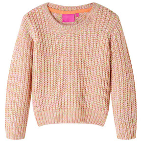 VidaXL Otroški pulover pleten nežno pink 140
