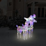 vidaXL Božični severni jeleni 2 kosa večbarvni 80 LED akril