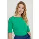 Kratka majica Lauren Ralph Lauren ženski, oranžna barva - zelena. Kratka majica iz kolekcije Lauren Ralph Lauren, izdelana iz tanke, elastične pletenine. Model iz izjemno udobne tkanine z visoko vsebnostjo bombaža.