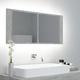 LED kopalniška omarica z ogledalom betonsko siva 100x12x45 cm