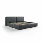 Temno siva oblazinjena zakonska postelja s prostorom za shranjevanje in letvenim dnom 200x200 cm Arendal – Cosmopolitan Design