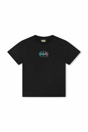 Otroška bombažna kratka majica Dkny črna barva - črna. Otroške kratka majica iz kolekcije Dkny
