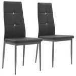 vidaXL Jedilni stoli 2 kosa umetno usnje 43x43,5x96 cm sive barve