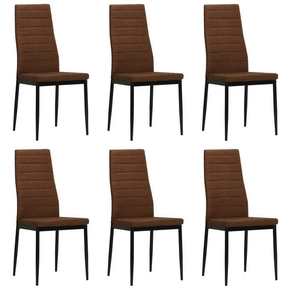 VidaXL Jedilni stoli 6 kosov blago rjave barve