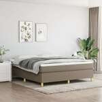 vidaXL Box spring postelja z vzmetnico taupe 180x200 cm blago