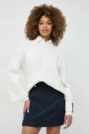 Bombažen pulover Armani Exchange bela barva - bela. Pulover iz kolekcije Armani Exchange. Model izdelan iz srednje debele pletenine. Model iz izjemno udobne bombažne tkanine.