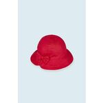 Otroški bombažni klobuk Mayoral rdeča barva - rdeča. Otroški klobuk iz kolekcije Mayoral. Model z ozkim robom, izdelan iz enobarvnega materiala.