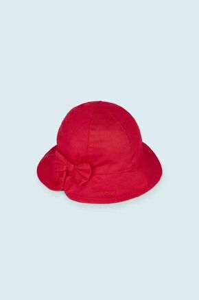Otroški bombažni klobuk Mayoral rdeča barva - rdeča. Otroški klobuk iz kolekcije Mayoral. Model z ozkim robom