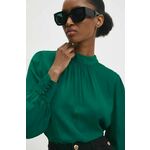 Majica Answear Lab ženska, zelena barva - zelena. Bluza iz kolekcije Answear Lab, izdelana iz enobarvne tkanine. Poliester zagotavlja večjo odpornost na gubanje.