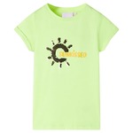 vidaXL Otroška majica s kratkimi rokavi neon rumena 116