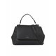 Torbica Calvin Klein črna barva - črna. Velika torbica iz kolekcije Calvin Klein. Model na zapenjanje, izdelan iz ekološkega usnja.