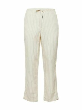 Lanene hlače Polo Ralph Lauren bež barva - bež. Hlače iz kolekcije Polo Ralph Lauren. Model izdelan iz vzorčaste tkanine. V modelu so uporabljeni visokokakovostni materiali.