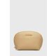 Kozmetična torbica Love Moschino zlata barva - zlata. Majhna kozmetična torbica iz kolekcije Love Moschino. Model izdelan iz ekološkega usnja.