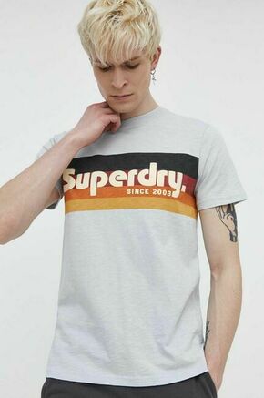 Bombažna kratka majica Superdry moški - modra. Kratka majica iz kolekcije Superdry