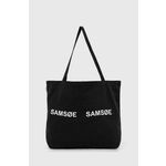 Torbica Samsoe Samsoe črna barva - črna. Velika nakupovalna torbica iz kolekcije Samsoe Samsoe. Model brez zapenjanja, izdelan iz tekstilnega materiala.