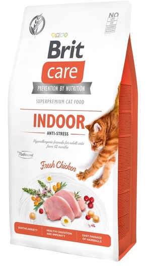 Hrana za mačke brit care grain free indoor anti-stress odrasli piščanec 7 kg