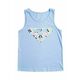Otroški bombažen top Roxy THERE IS LIFE - modra. Otroška kratka majica iz kolekcije Roxy. Model izdelan iz pletenine s potiskom. Model iz izjemno udobne bombažne tkanine.