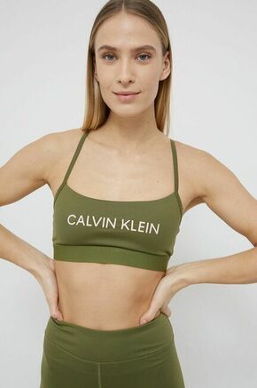 Calvin Klein Performance Nedrček - zelena. Modni modrček iz kolekcije športne Calvin Klein Performance. Model narejen iz gladek material.