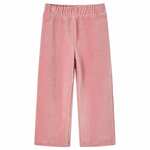 vidaXL Otroške hlače rebrasti žamet svetlo roza 116