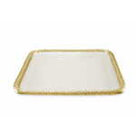 Julia Knight Kvadratni pladenj za serviranje FLORENTINE GOLD, kremasto bel 38 x 38 cm