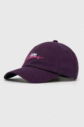 Bombažna bejzbolska kapa Lee vijolična barva - vijolična. Kapa s šiltom vrste baseball iz kolekcije Lee. Model izdelan iz tkanine z nalepko.