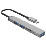 Orico priključna postaja USB-C 4 v 1, 1x USB 3.0, 2x USB 2.0, TF, 0.15m, aluminij, siva (AH-12F-GY-BP)