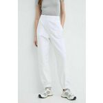 Hlače Max Mara Leisure ženske, bela barva, 2416781088600 - bela. Lahkotne hlače iz kolekcije Max Mara Leisure izdelane iz enobarvne tkanine. Model iz izjemno udobne tkanine z visoko vsebnostjo bombaža.